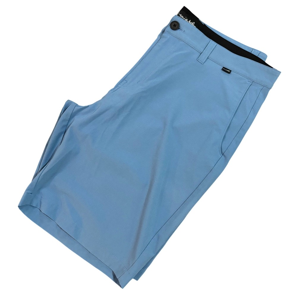 TravisMathew‎ Beck Golf Shorts Mens 38 Blue Grey Micro Ripstop Stretch 1M1001